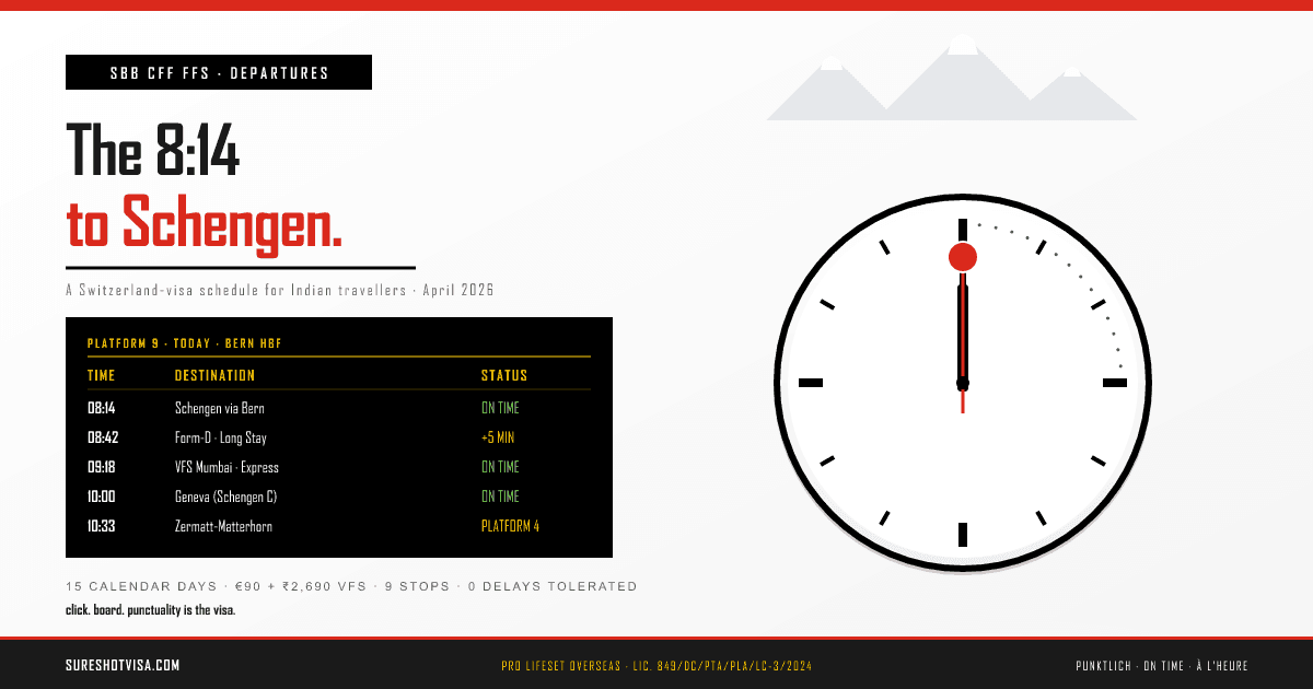 The 8:14 to Schengen — A Switzerland Visa Timetable — cover