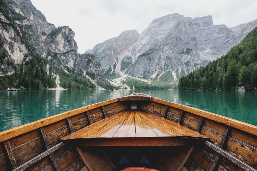 Alpine lake and mountains in Italy