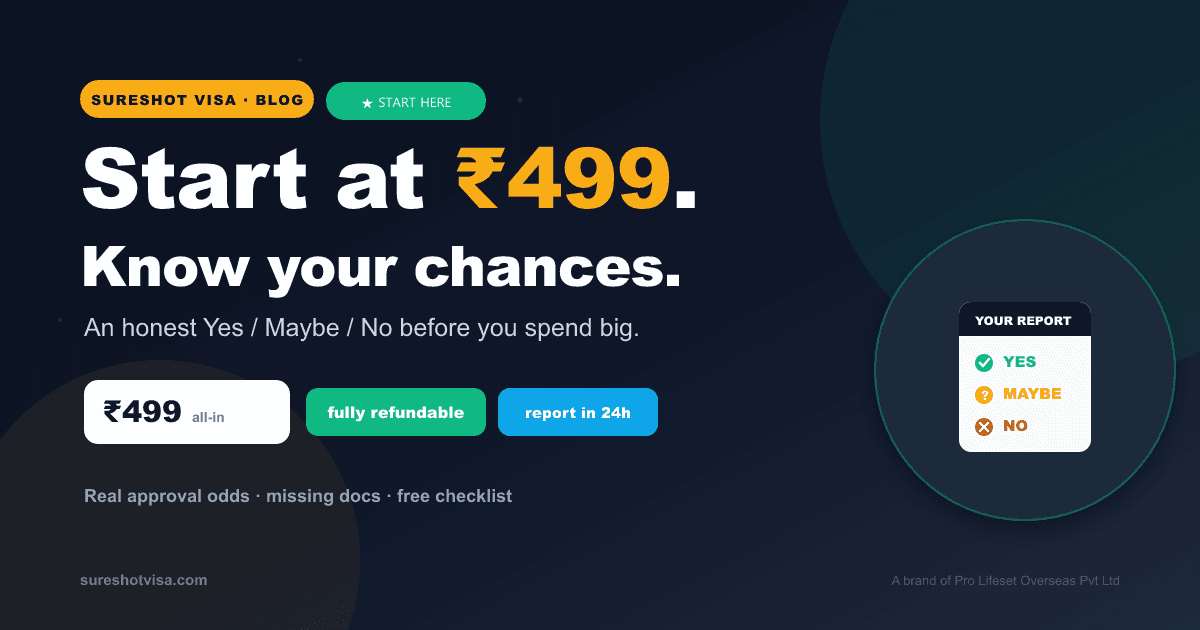 ₹499 वीज़ा पॉसिबिलिटी रिपोर्ट — पहले अपनी अप्रूवल संभावना जानें (2026) — visa guide cover image