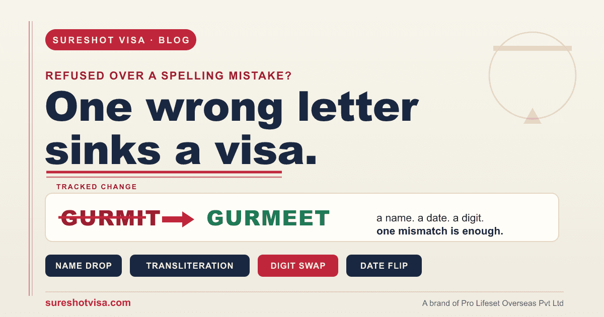 Refused Over a Spelling Mistake? How One Wrong Letter Sinks a Visa (2026) — visa guide cover image